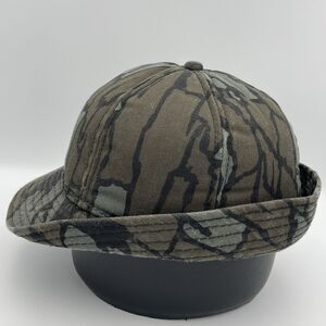 Vintage Trebark Camo Foam Hunting Hat Fedora Jones Style Bucket Cap Size Large L